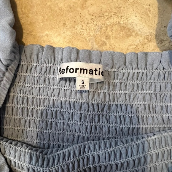 REFORMATION Women’s Meadow Midi Dress Mineral Blue Size Small $278 NEW - Picture 5 of 9